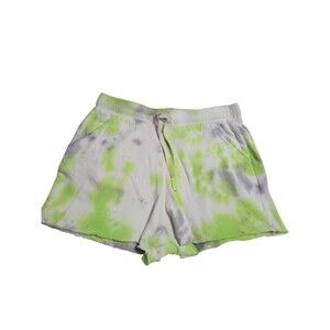 Intimately Free People S Green Gray Drawstring Kelly Washed Tie Dye Shorts A13.1